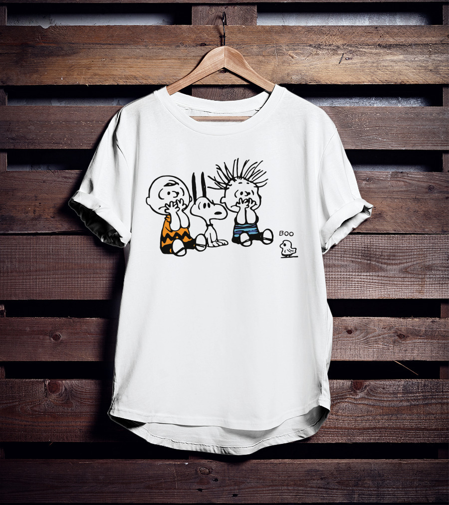 Charlie Brown Snoopy Woodstock Boo Halloween Peanuts Gang T-Shirt