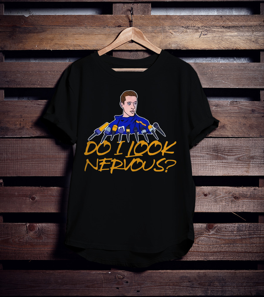 Jordan Binnington Do I Look Nervous Hockey Microphones T-Shirt