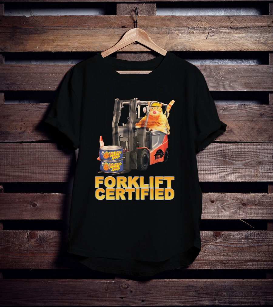 Forklift Certified Cat With Chef Pepe Soup Cans T-Shirt