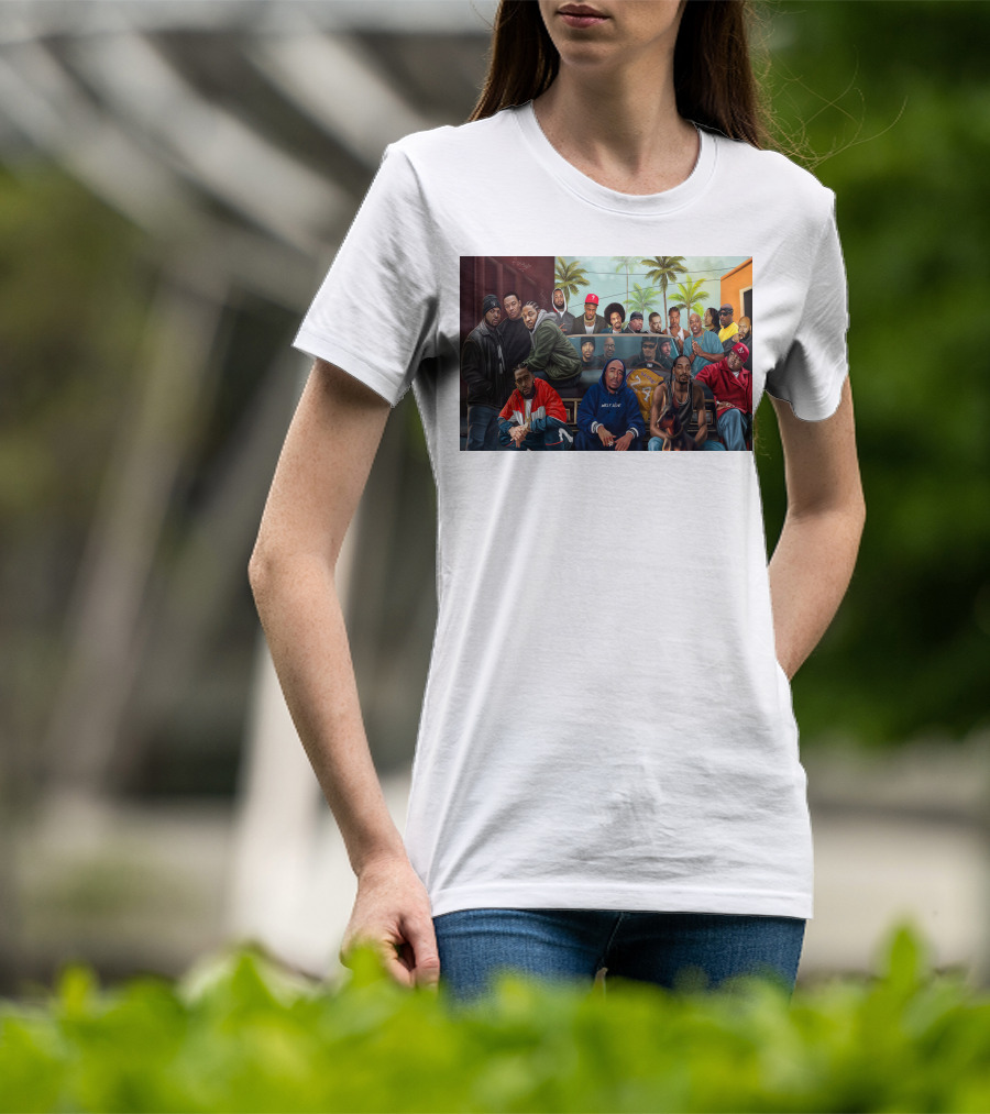 WCHH Hip Hop Legends Collage Icons In Urban Street Scene T-Shirt