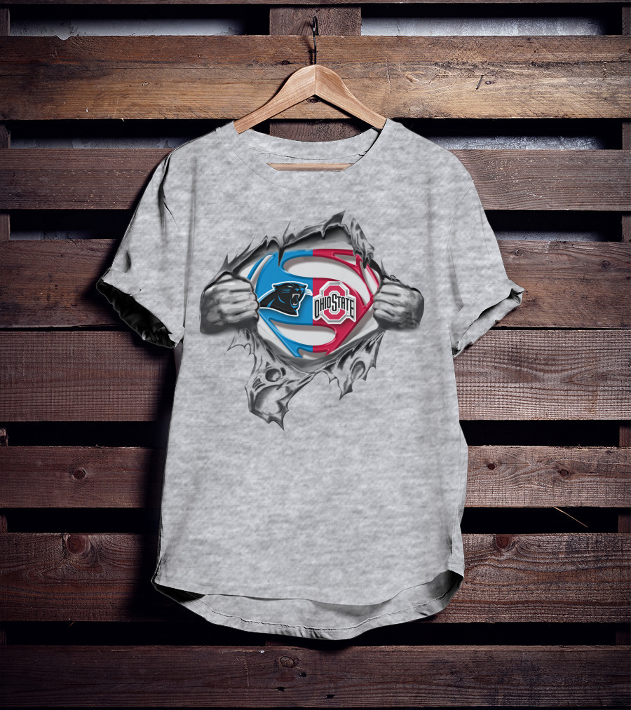 Carolina Panthers Ohio State Buckeyes Emblem Fusion T-Shirt