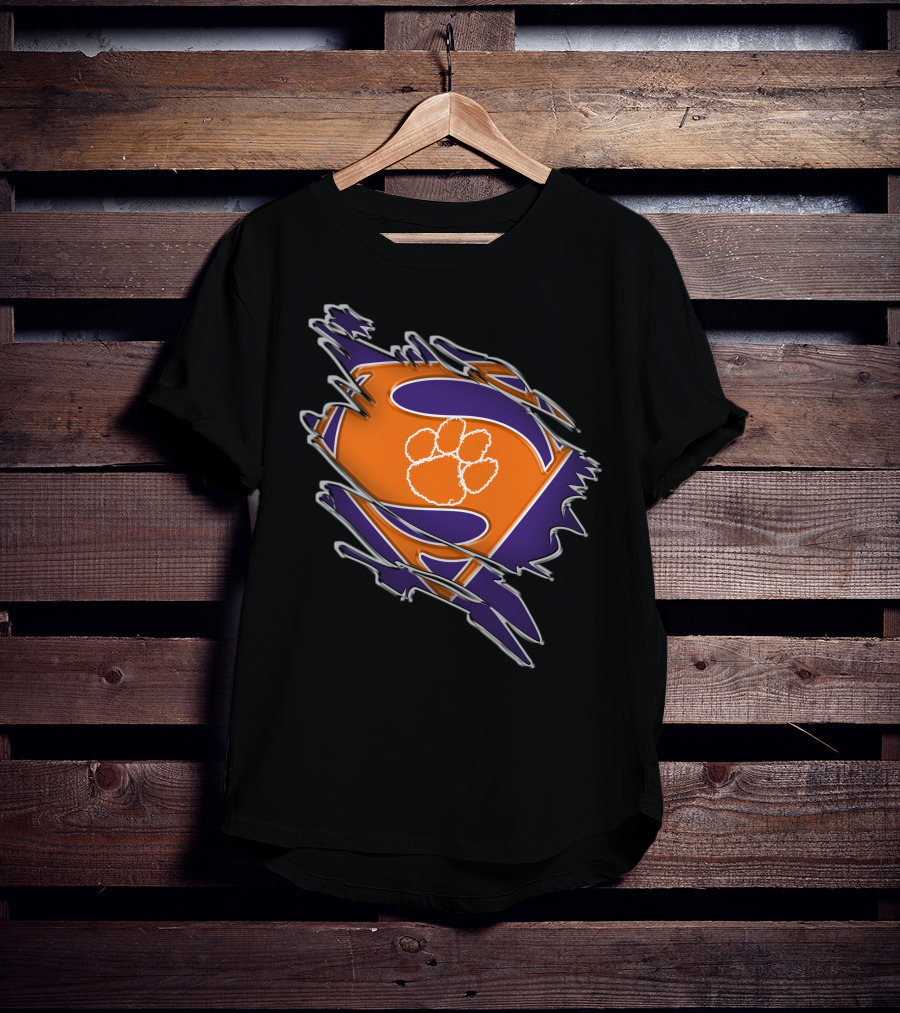 Clemson Tigers Superman Paw T-Shirt