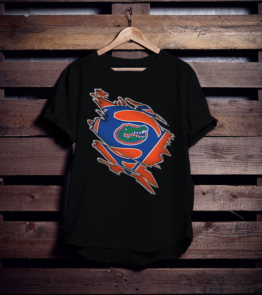 Florida Gators Super Man Logo With Alligator Emblem T-Shirt