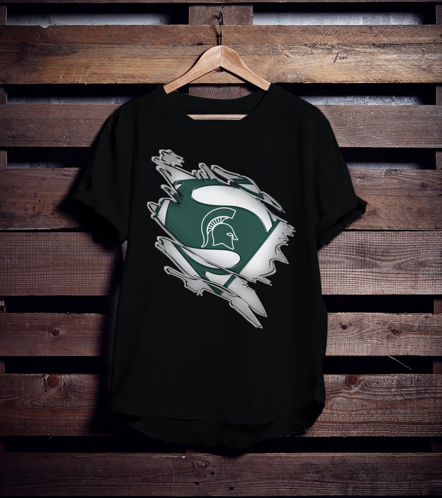 Michigan State Spartans Superman Logo Shield T-Shirt