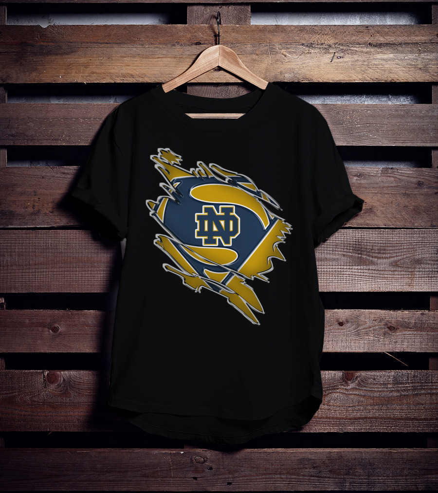 Notre Dame Fighting Irish Superman Logo ND Shield T-Shirt