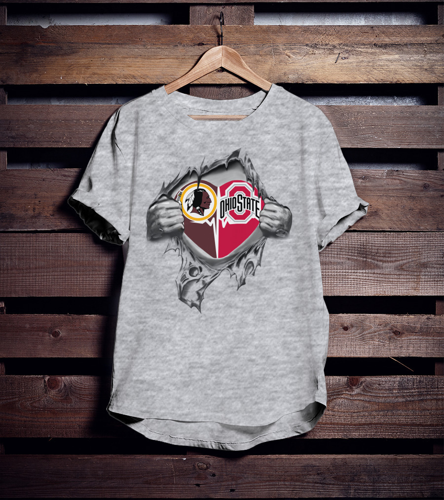 Washington Redskins Ohio State Buckeyes Logo Mashup T-Shirt