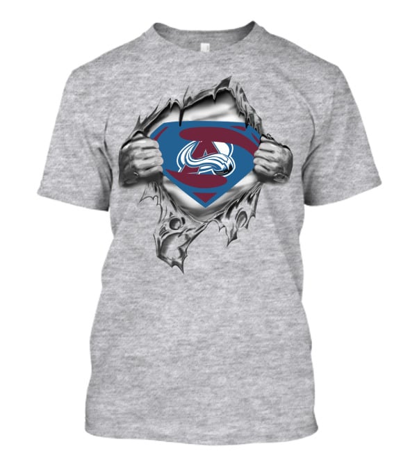 Colorado Avalanche Superman Comic Logo Fusion T-Shirt