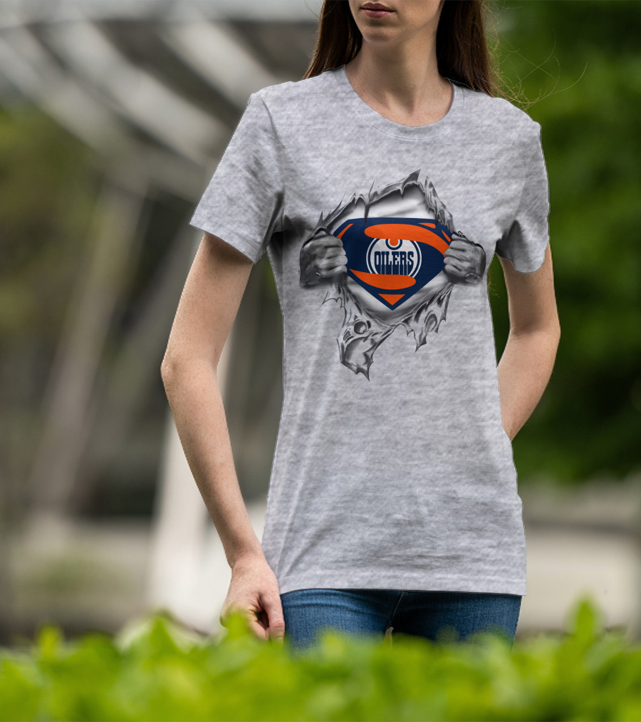 Edmonton Oilers Superman Logo Transformation T-Shirt
