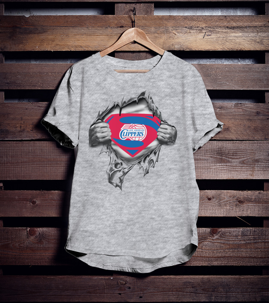 Los Angeles Clippers Superman Logo Burst Open T-Shirt