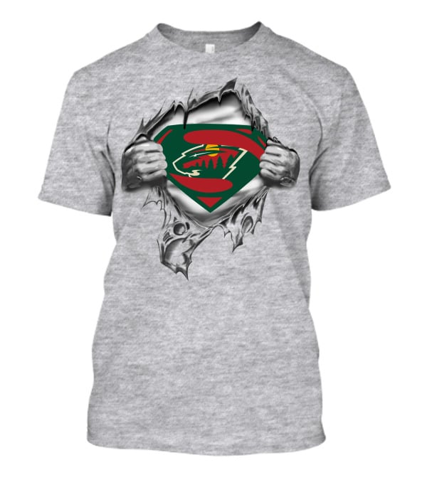 Minnesota Wild Superman Logo Burst T-Shirt