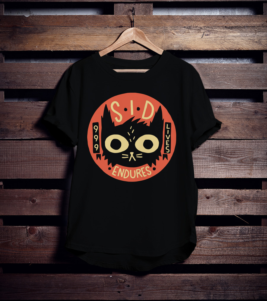 Sid Endures 999 Lives Cat Emblem T-Shirt