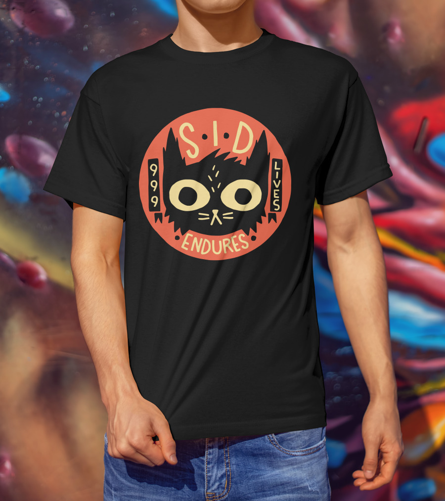 Sid Endures 999 Lives Cat Emblem T-Shirt