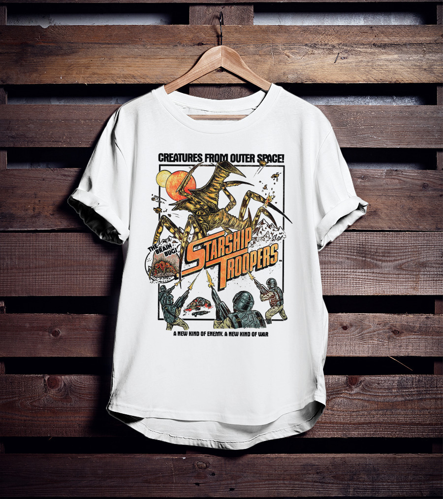 Creatures From Outer Space Starship Troopers Brain Bug A New Kind Of Enemy A New Kind Of War T-Shirt