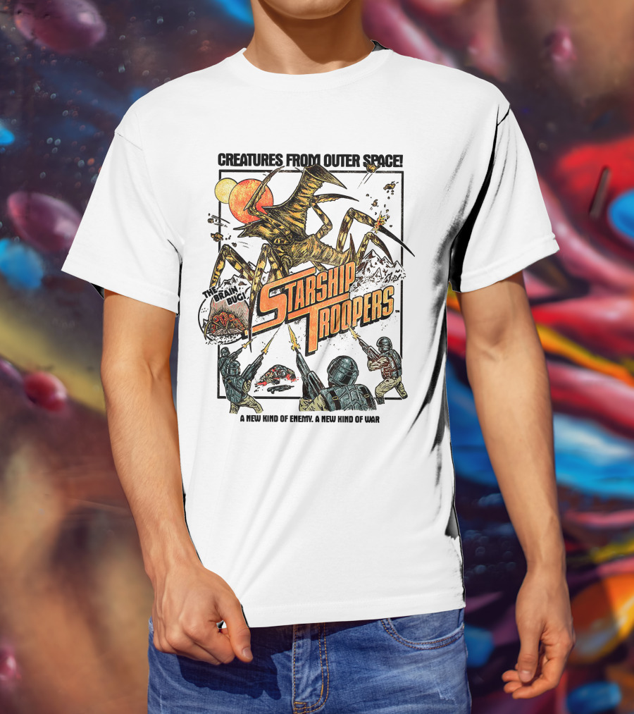 Creatures From Outer Space Starship Troopers Brain Bug A New Kind Of Enemy A New Kind Of War T-Shirt