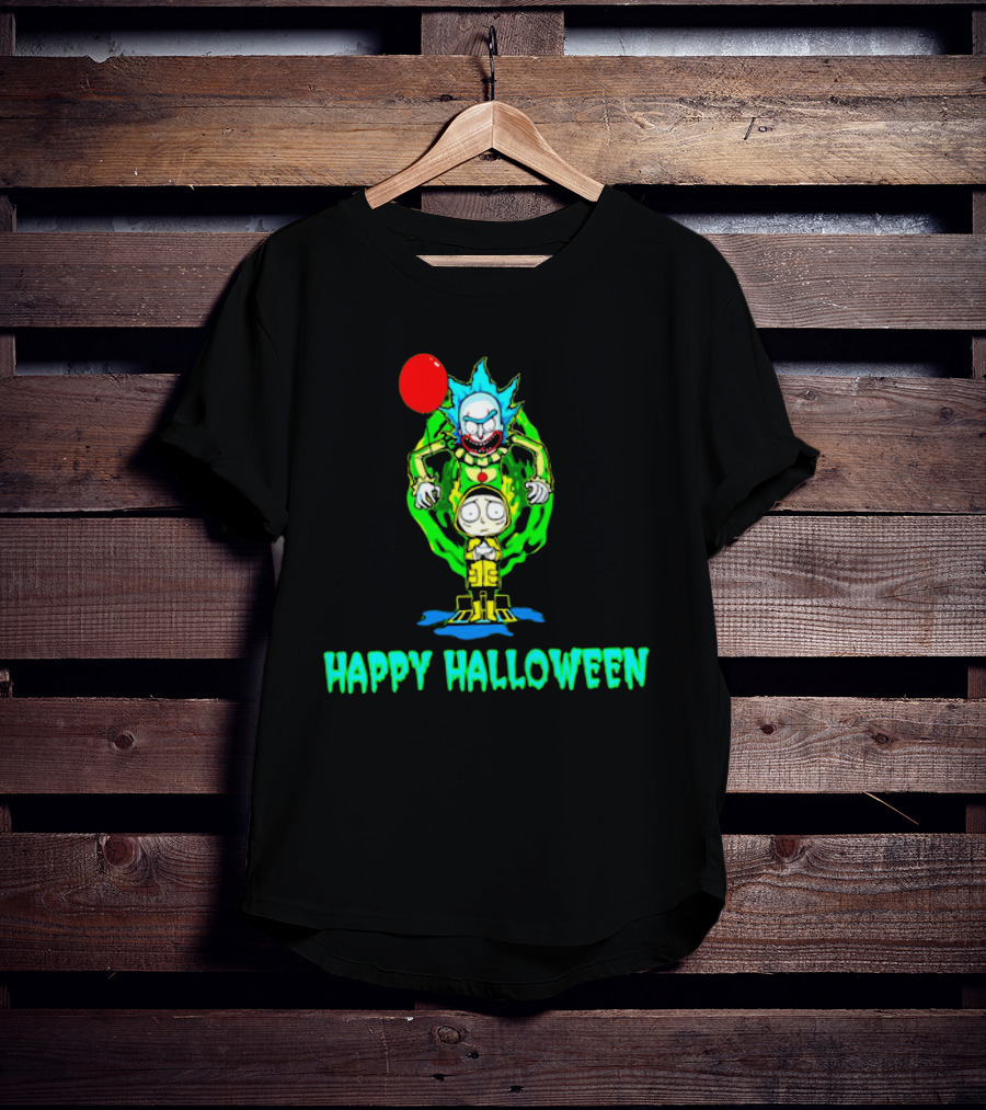 Happy Halloween Pennywise Rick And Morty T-Shirt