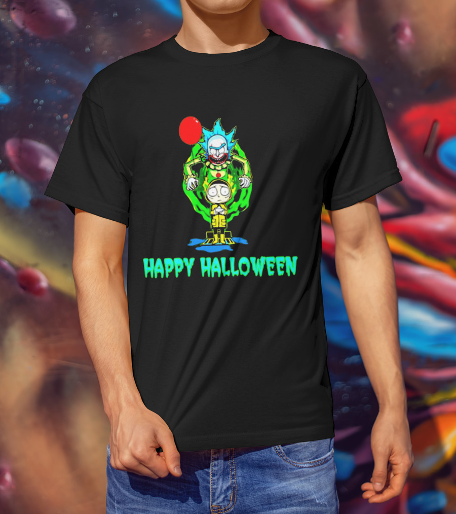 Happy Halloween Pennywise Rick And Morty T-Shirt