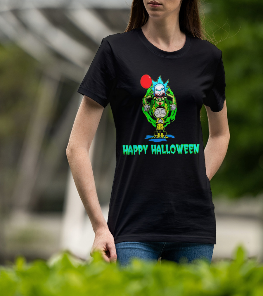 Happy Halloween Pennywise Rick And Morty T-Shirt