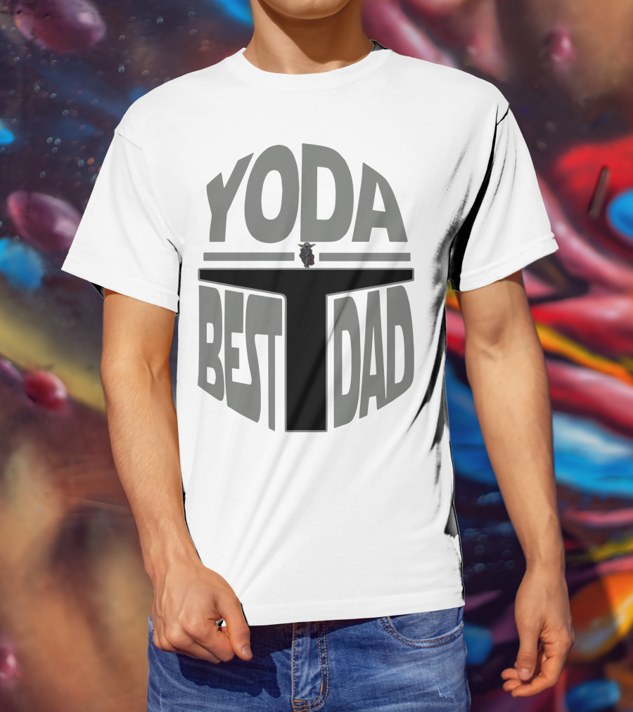 Yoda Best Dad The Mandalorian Helmet Baby Yoda T-Shirt