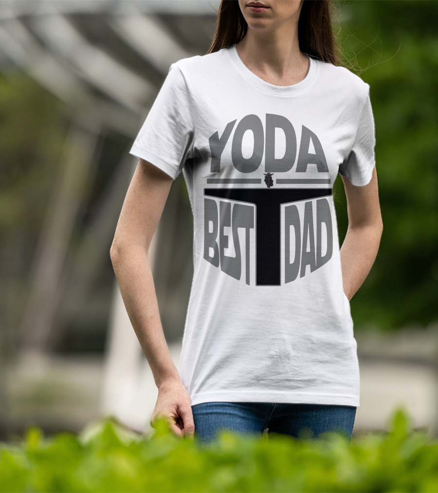 Yoda Best Dad The Mandalorian Helmet Baby Yoda T-Shirt
