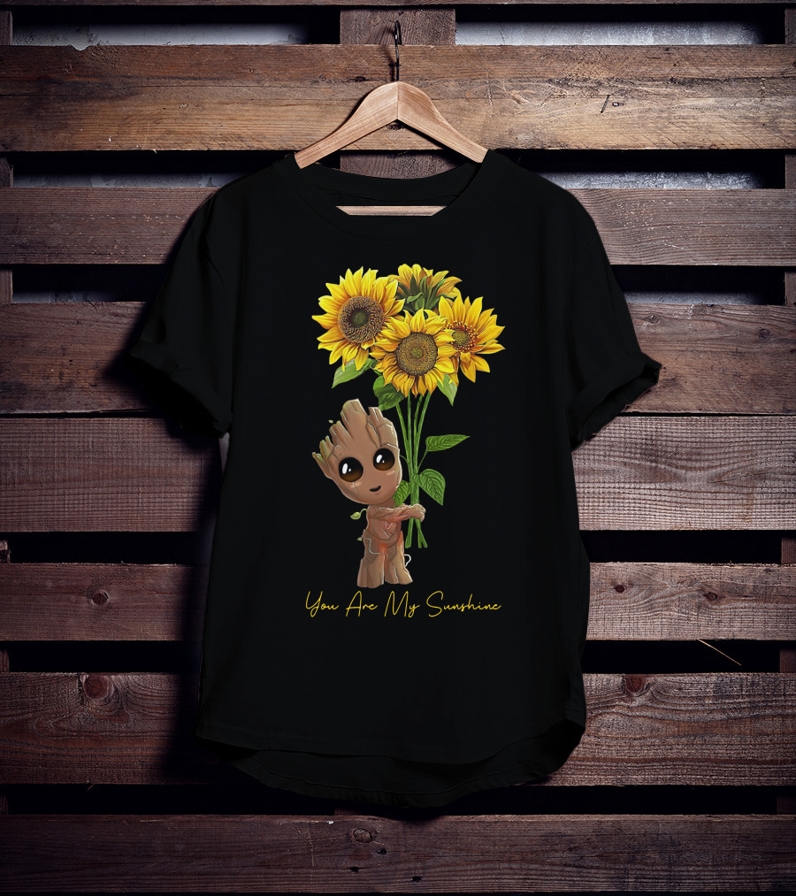 Baby Groot Holding Sunflowers You Are My Sunshine T-Shirt