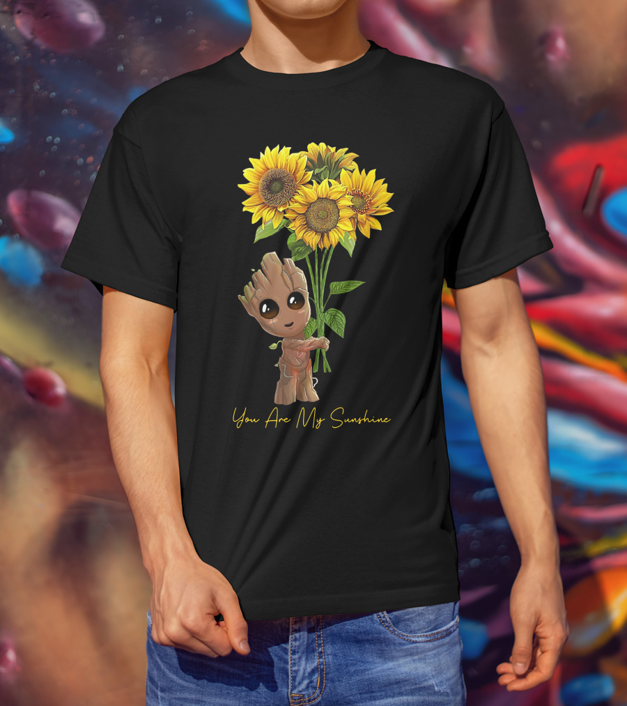 Baby Groot Holding Sunflowers You Are My Sunshine T-Shirt