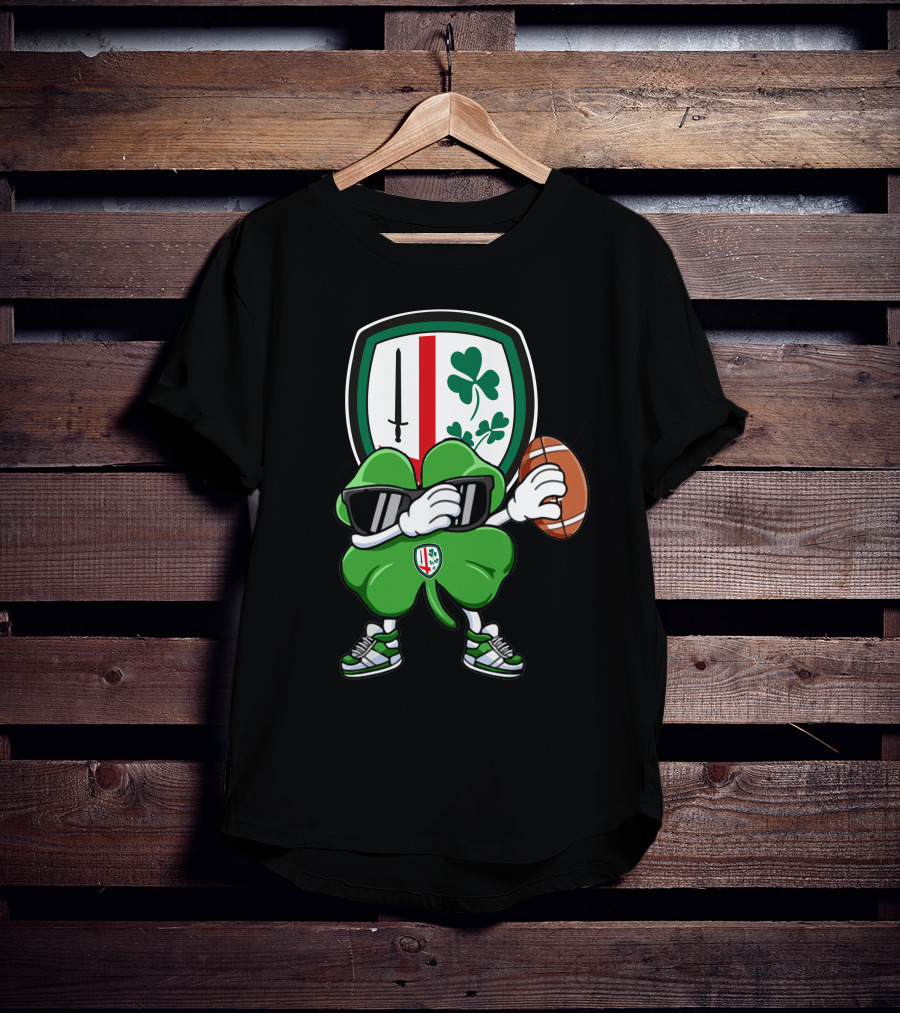 London Irish Shamrock Rugby Football Mascot T-Shirt