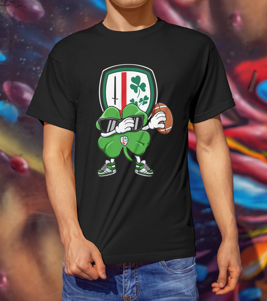 London Irish Shamrock Rugby Football Mascot T-Shirt