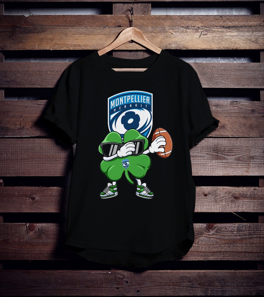 Montpellier Hérault Rugby Cool Clover Football Character T-Shirt