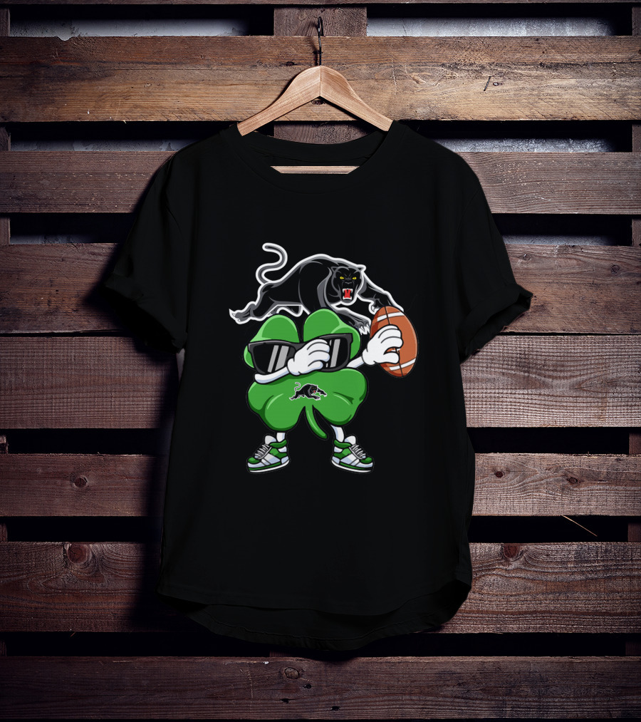 Penrith Panthers Football Clover Mascot With Shades And Sneaker T-Shirt
