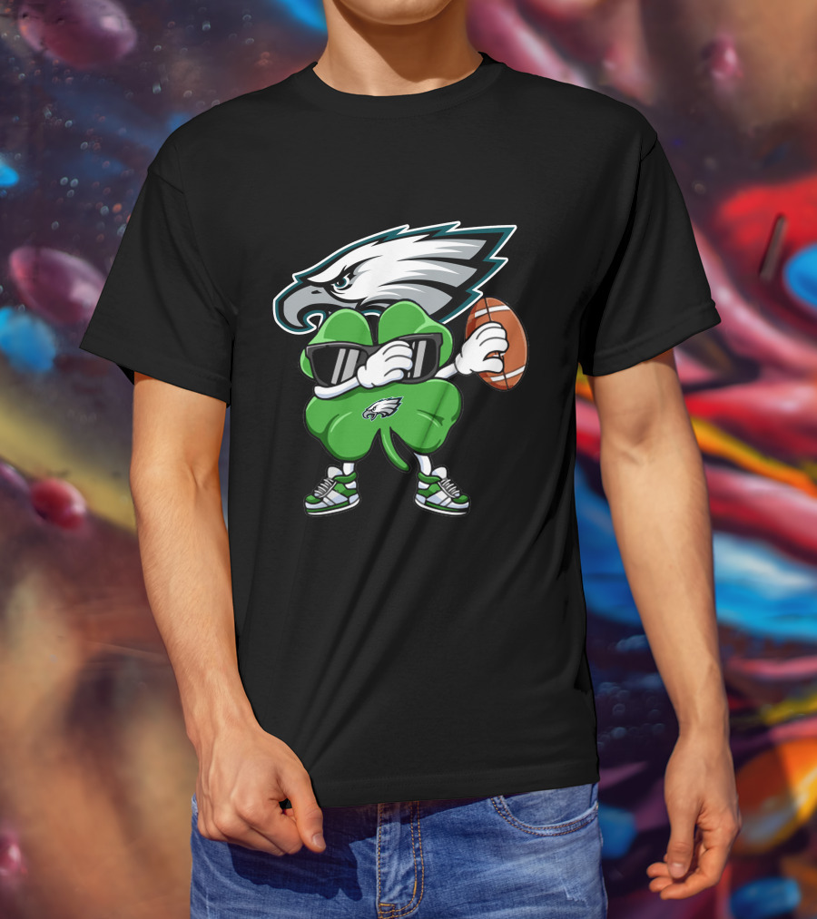 Philadelphia Eagles Shamrock Football Mascot T-Shirt