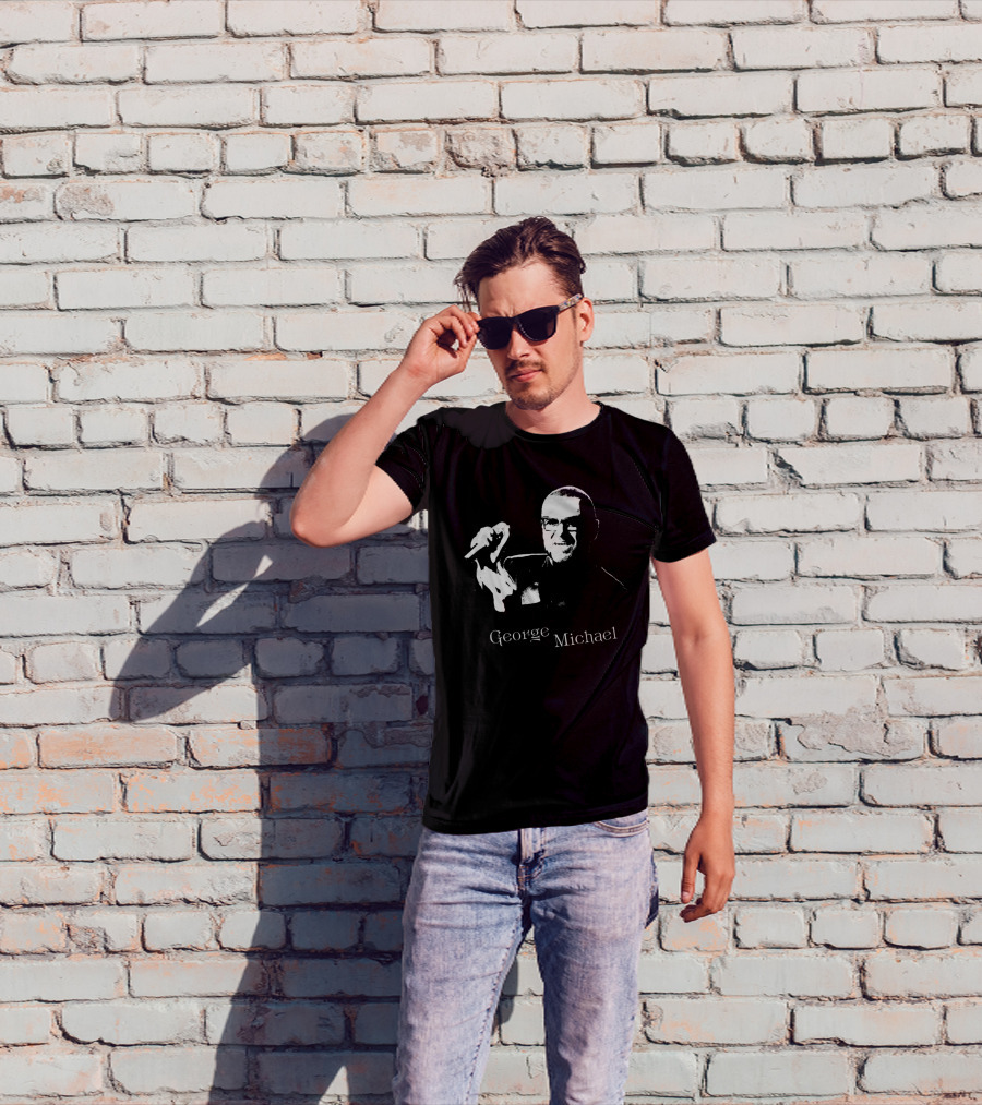 George Michael Monochrome Microphone T-Shirt