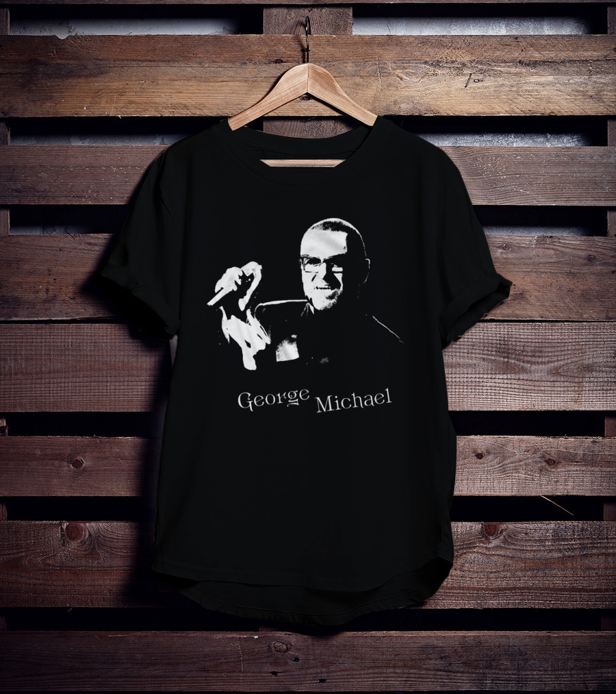 George Michael Monochrome Microphone T-Shirt