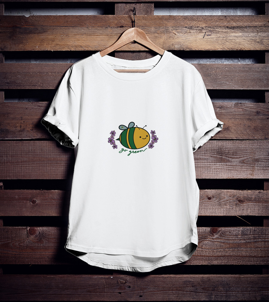Go Green FlyQuest Bee With Flowers T-Shirt