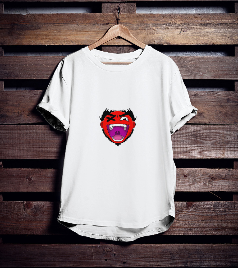 Cartoonz Screaming Red Face Character T-Shirt