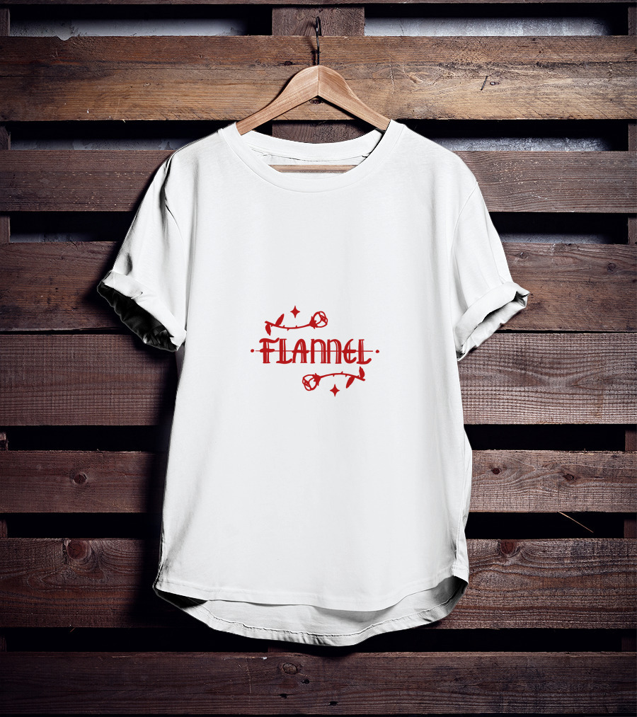 Flannel Roses And Stars Red Vintage Aesthetic T-Shirt