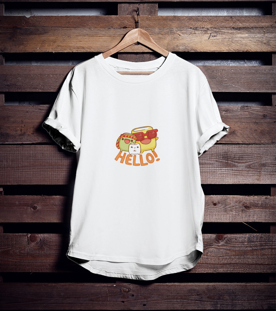 HELLO Marshmello Cute Cartoon Characters T-Shirt