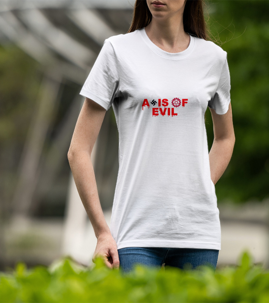 Axis Of Evil Swastika Gear Symbol Dripping T-Shirt