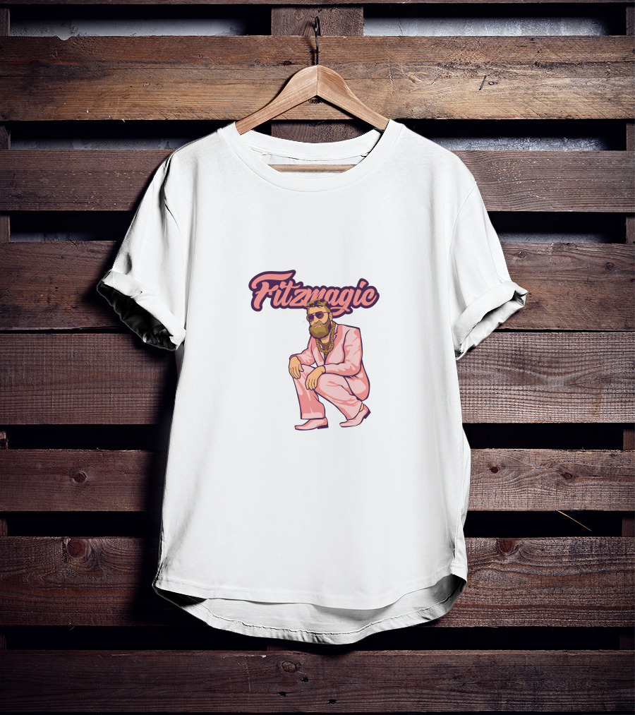 Fitzmagic Pink Suit Beard Sunglasses T-Shirt