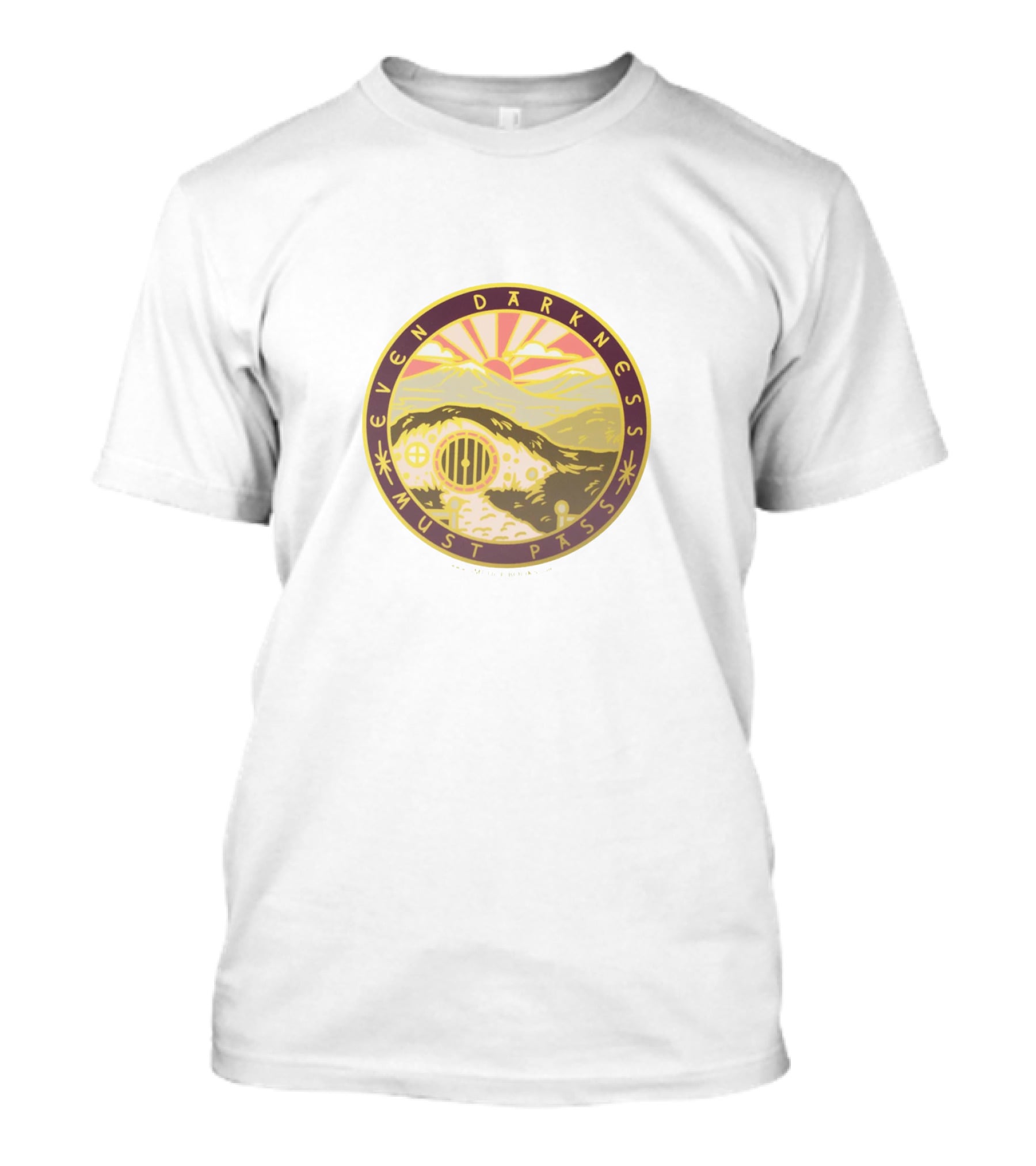 Even Darkness Must Pass Sunlit Mountain Scene T-Shirt