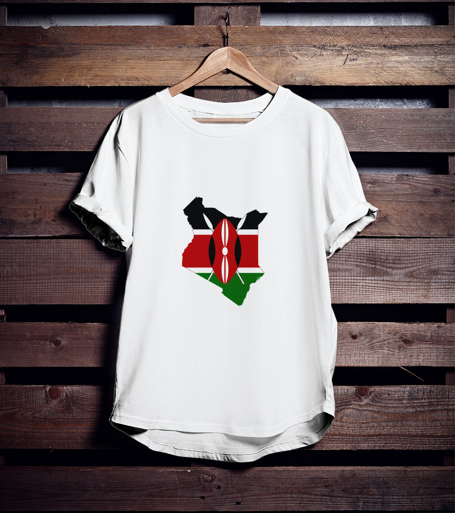 Kenya Flag Map Emblem Badge T-Shirt