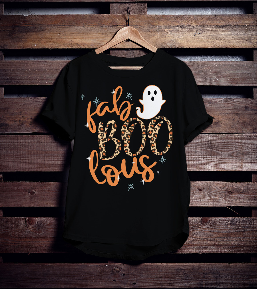 Faboolous Leopard Print Halloween Ghost T-Shirt
