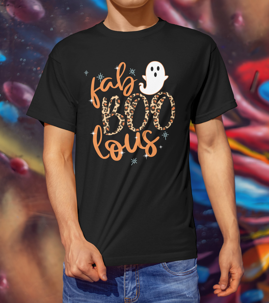 Faboolous Leopard Print Halloween Ghost T-Shirt