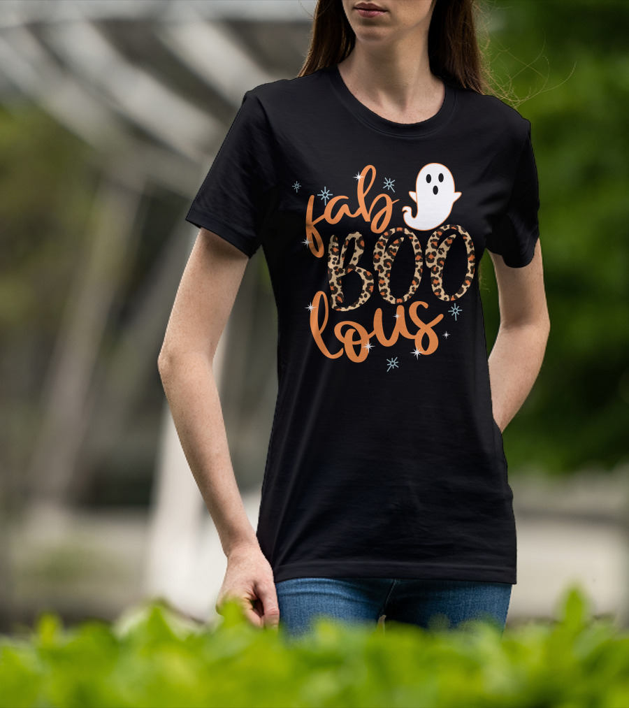 Faboolous Leopard Print Halloween Ghost T-Shirt