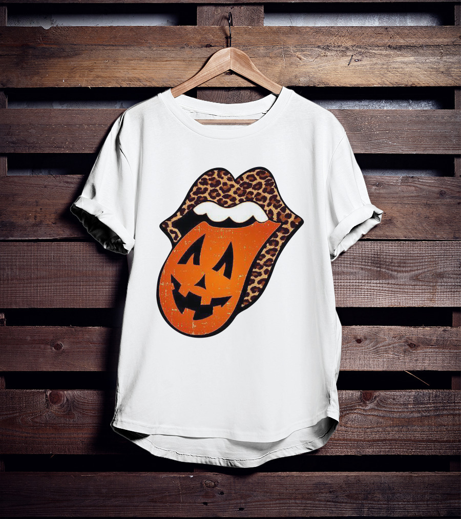 Rolling Pumpkin Leopard Tongue Jack-O'-Lantern T-Shirt
