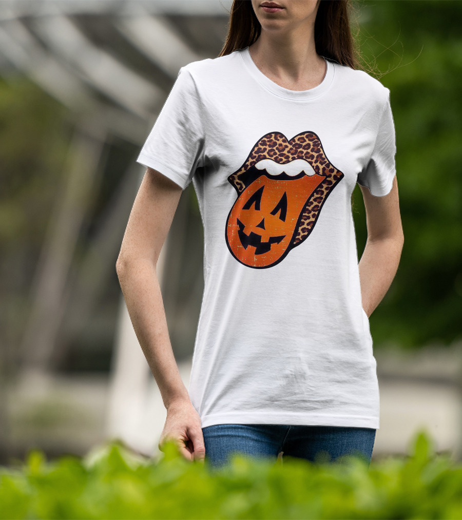 Rolling Pumpkin Leopard Tongue Jack-O'-Lantern T-Shirt