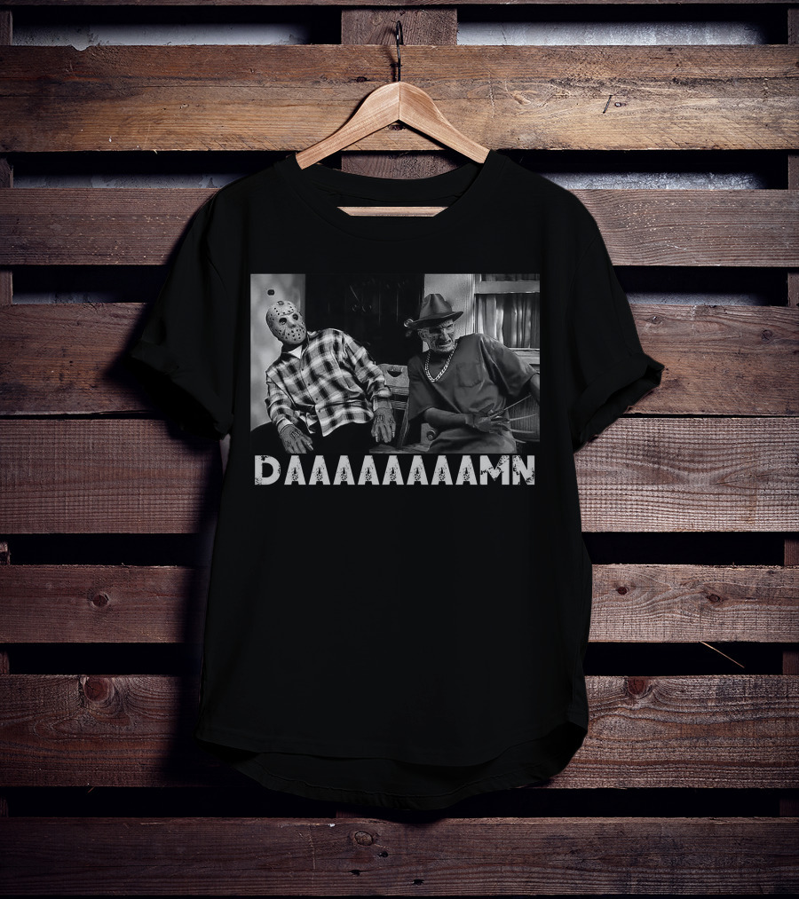 Slashers Daaaaaaamn Jason Voorhees And Freddy Krueger Reaction Scene T-Shirt