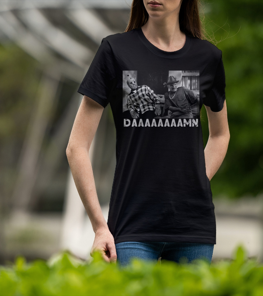 Slashers Daaaaaaamn Jason Voorhees And Freddy Krueger Reaction Scene T-Shirt