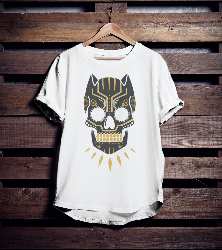 Black Panther Sugar Skull Mask T-Shirt