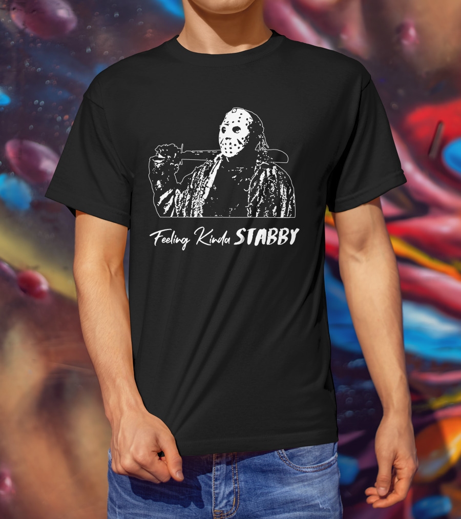 Feeling Kinda Stabby Hockey Mask Horror Character T-Shirt
