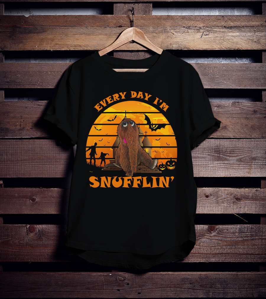 Every Day I'm Snufflin' Halloween Orange Bats Pumpkins Church T-Shirt